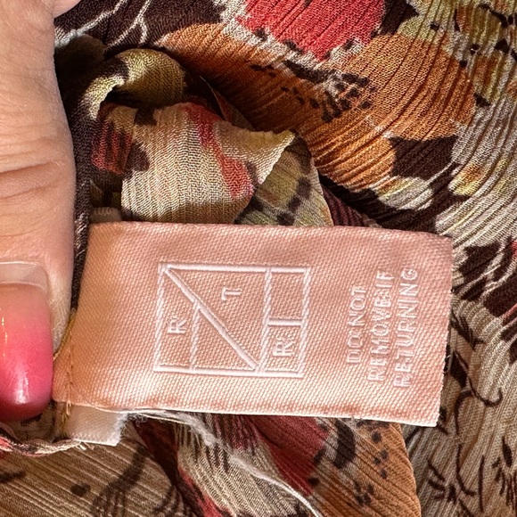 Polo by Ralph Lauren Pink and Orange Tie Front sheer Blouse NWT size 12 - Picture 12 of 15